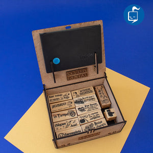 SET DE SELLOS DIDÁCTICOS MADERA 5X2 CM COMBO 4